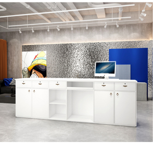 Bàn Tiếp Tân Thiết Kế Sáng Tạo Tùy Chỉnh Chất Lượng Cao Bàn Tiếp Tân Vàng Bạc Trắng Bàn Tiếp Tân Thẩm Mỹ Viện Bàn Tiếp Tân - Product Image 5