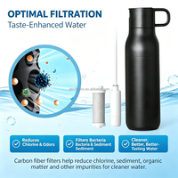 Bouteille d'eau en acier inoxydable à double paroi avec logo personnalisé, tasse de voyage isotherme, bouteilles de sport pour boissons en plein air