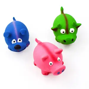 factory direct wholesale pig shape squeaky chew latex dog toy