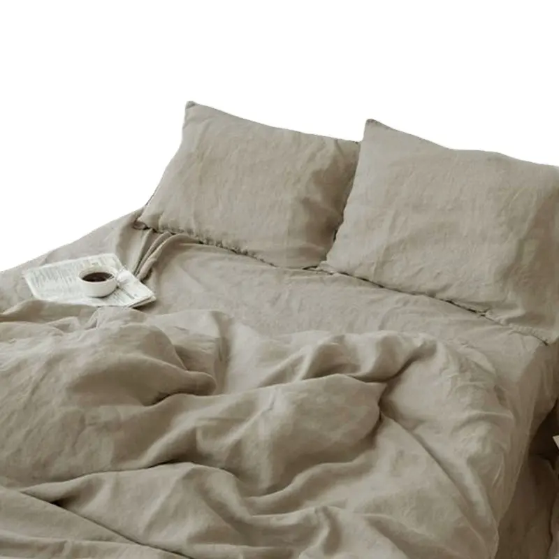 100% linen bed sheets plain colored 4 piece french flax linen bedding set solid color duvet pure cotton linen bed sheets