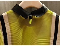 2024 LF femme haut de gamme décontracté robe plissée mince à manches courtes coupe ample MIDI jupe taille naturelle grande taille pour le printemps