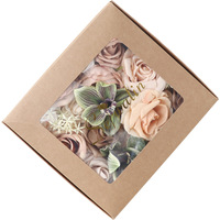 Fleurs artificielles en boîte pour salle de mariage Bouquet de mariée et cadeau d'anniversaire de Noël DIY Design floral fait à la main