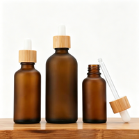 Vente en gros de flacons compte-gouttes en verre ambré givré de 5 ml, 10 ml, 15 ml, 20 ml, 50 ml, 100 ml, résistants à la lumière, pour huiles essentielles
