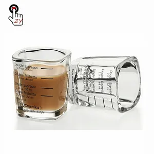 Lot de 2 tasses à café en verre à expresso 60ml, verres à vin épais liquide Borosilicate avec Logo personnalisé