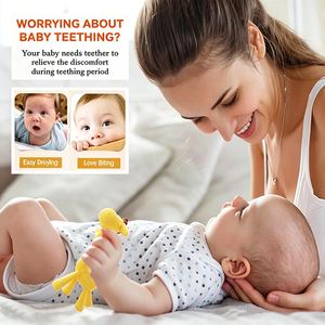 Anneau de dentition en silicone sans BPA en forme de girafe <span class=keywords><strong>pour</strong></span> bébés de 0 à 24 mois – <span class=keywords><strong>Jouet</strong></span> éducatif <span class=keywords><strong>pour</strong></span> le développement dentaire du bébé - Product Image 2