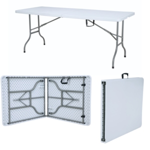 HONGQIAO 6FT vente en gros Table pliante blanche extérieure Table de fête en plastique Table pliante en plastique pour le camping