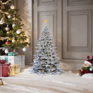 PE PVC Misturado Neve Árvore Artificial Branco LED Árvore de Natal com Luzes e Neve Efeito arbol de navidad Decorações De Natal