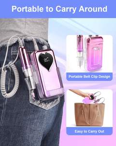 Máquina de taladro de uñas portátil de sobremesa con cepillo de carbón, forma de corazón degradada, silenciosa, de plástico, para venta al por mayor, suministrada por proveedores - Product Image 2