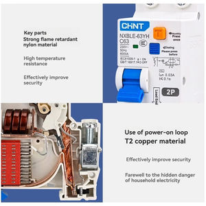 Chint NXB-63ミニチュア回路ブレーカ1A-<span class=keywords><strong>63A</strong></span> DCエアスイッチプラスチックカーブMCB 1A 2A 3A 6A 10A 16A 20A 25A 32A 40A 50A <span class=keywords><strong>63A</strong></span> - Product Image 5