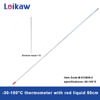 Thermomètre à liquide rouge en verre de laboratoire Loikaw, personnalisable OEM, garantie 3 ans, directement de l'usine