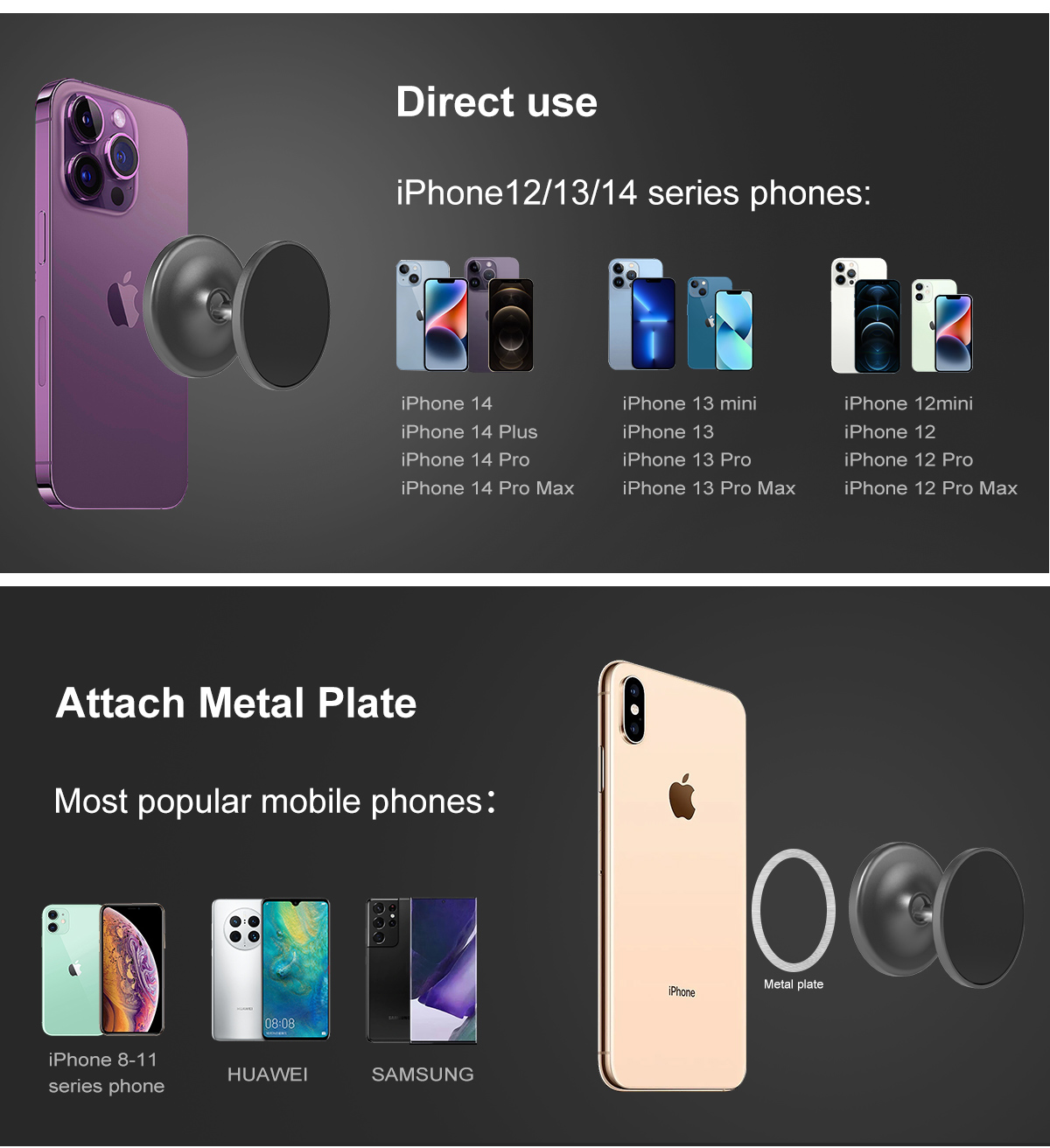 Free Sample Collection Universal Mobile Car Holder 3000gf Bathroom Ball  Cart Gym Dual Ball Magnet Phone Holder for Iphone Apple