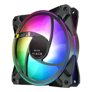 Ventilateur de jeu RGB 12 cm, refroidissement par air pour CPU, roulement à billes hydro, 2200 tr/min, 65 CFM, silencieux, 20 dBA, 3 broches/4 broches, modèle EGTMA CLR44 avec LED colorées - Product Image 1
