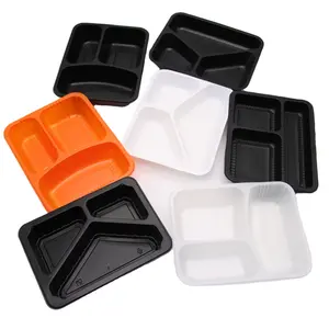 Recyclable pp plastic microwave takeout food packaging container, customized pp food tray