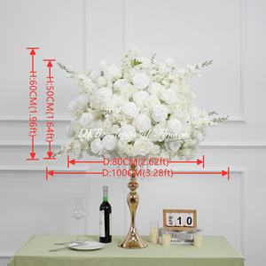 Gran oferta, centros de mesa de boda, decoración de mesa, centro de mesa de flores artificiales, bolas de flores rosas blancas - Product Image 2