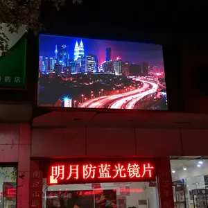 Grosir layar LED luar ruangan toko P10 tetap layar LED papan iklan besi promosi OEM Cina Video dinding IP65 10 Meter 2 tahun