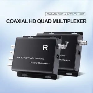 4 Channel HD-CVI/TVI/AHD Coaxial Video Quadruplex Multiplexer Over Coaxial Cable