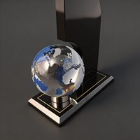 Neelpure 178258 - Trofeo de Reconocimiento por Logros Globales con Patrón Personalizado Grabado con Láser de Cristal Premium