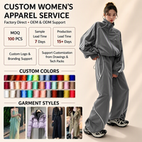 Ensemble décontracté haut de gamme pour femme : veste coupe-vent élégante et pantalon large pour le printemps et l'automne 2026