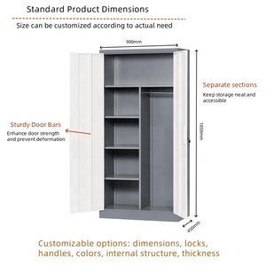 Office File and Wardrobe Cabinet Metal Wardrobe Luoyang Factory Direct Sales Steel Office <b>Locker</b> Cabinet with Hanging Rod - Product Image 3