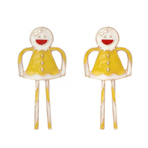 Pendientes Colgantes de Aleación Esmaltada con Diseño de Señora de Jengibre Navideña, Elegantes y Casuales para Mujer - Product Image 4