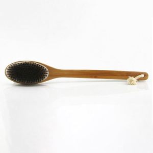 Bathroom Supplies Tools Horsehair <b>Bath</b> Brush with Long Curved - Product Image 3