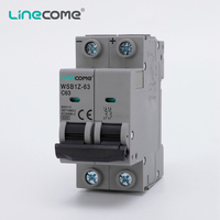 Disyuntor en miniatura de 1000V CC Montaje en riel Din de cobre MCB para uso comercial e industrial Voltaje nominal 250V