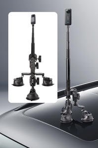 Kit de montaje en parabrisas de ventana de coche para cámaras de acción, ventosas triples, palo de Selfie de 47 pulgadas para Insta360 GoPro Max <span class=keywords><strong>DJI</strong></span> <span class=keywords><strong>Osmo</strong></span> - Product Image 6