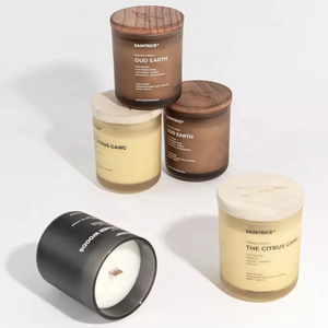 Lussuoso Barattolo per Candele Personalizzato con Fondo Curvo e Coperchio in Legno con Logo Inciso, Contenitore per Candele e Scatola di Imballaggio Personalizzabili - Product Image 5