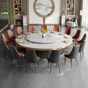 Mesa moderna Mesas de comedor con sillas Moderna con <span class=keywords><strong>Lazy</strong></span> <span class=keywords><strong>Susan</strong></span> Juego de mesa de comedor de color opcional - Product Image 2
