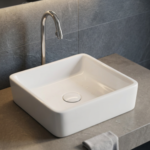 Lavabo Moderno Redondo de Cerámica de 16x16 Pulgadas para Encimera, Lavabo de Porcelana para Baño, Certificado ISO - Product Image 5