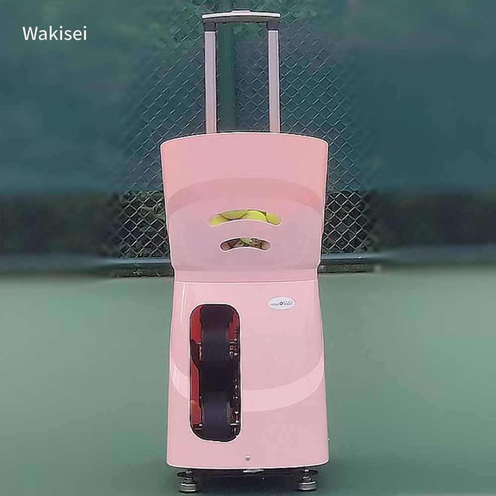 Reliable Portable Pink Tennis Ball Machine with Automatic APP Control Durable Launch Training Equipment for Shooting