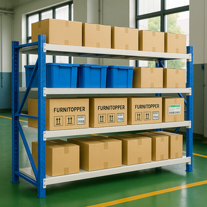 Estantería Industrial de Acero Azul y Blanco de Alta Resistencia, Unidad de Estantería Metálica <span class=keywords><strong>con</strong></span> Gran Capacidad de Carga <span class=keywords><strong>para</strong></span> Almacén y Taller - Product Image 5