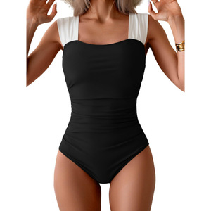 Nouveau Maillot de Bain Une Pièce Femme 2026, Col Carré Rétro, Effet Ventre Plat, Design Froncé, Couvrance Modérée - Product Image 2