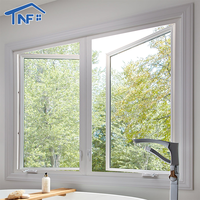 Ventanas Abatibles Modernas de Doble Acristalamiento Templado Resistentes a Huracanes, Ventanas Corredizas de Aluminio con Rotura de Puente Térmico para Villa