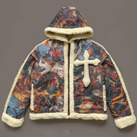 Veste d'hiver pour homme, décontractée, en sherpa, en laine, à capuche, réversible, avec motif, service OEM et prix d'usine