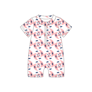 Costume da Bagno Premium per Neonati, Tutina a Maniche Corte in Poliestere, Body Intero con Stampa Vintage per Neonati e Bambini - Product Image 4