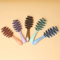 Brosse à cheveux ventilée avec paille de blé Eco Vent en gros pour femmes peigne démêlant sec et humide incurvé en Z S pour séchage au soufflage