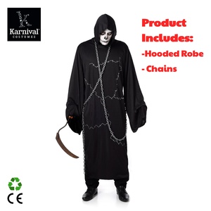 Costume da Reapere Fantasma <span class=keywords><strong>di</strong></span> Alta Qualità ODM, Tunica con Cappuccio per Uomo, Abito Nero per Halloween, Cosplay del XVIII Secolo, Ispirato a <span class=keywords><strong>Film</strong></span> e Serie TV - Product Image 2