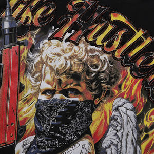 Camiseta de Manga Corta de Algodón 100% de Alta Calidad, Estilo Retro LIFE, con Estampado de Letras HUSTLERSES, Informal, Hip-Hop, para Hombre - Product Image 5