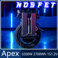 Monociclo Eléctrico 2025 NOSFET APEX 50S 151V 2700wh 3200W de 20 Pulgadas con Asiento de Aluminio, Almohadillas para Piernas LYNX LeaperKim, Asiento BD, Piezas EUC