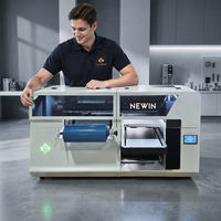 Imprimante jet d'encre UV automatique 2-en-1 A3 avec laminateur, machine d'impression à plat neuve avec impression de rouleaux de film autocollant DTF