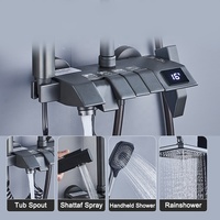 Ensemble de robinet de douche chaude et froide numérique gris Ensemble de mitigeur de douche à bouton-poussoir piano