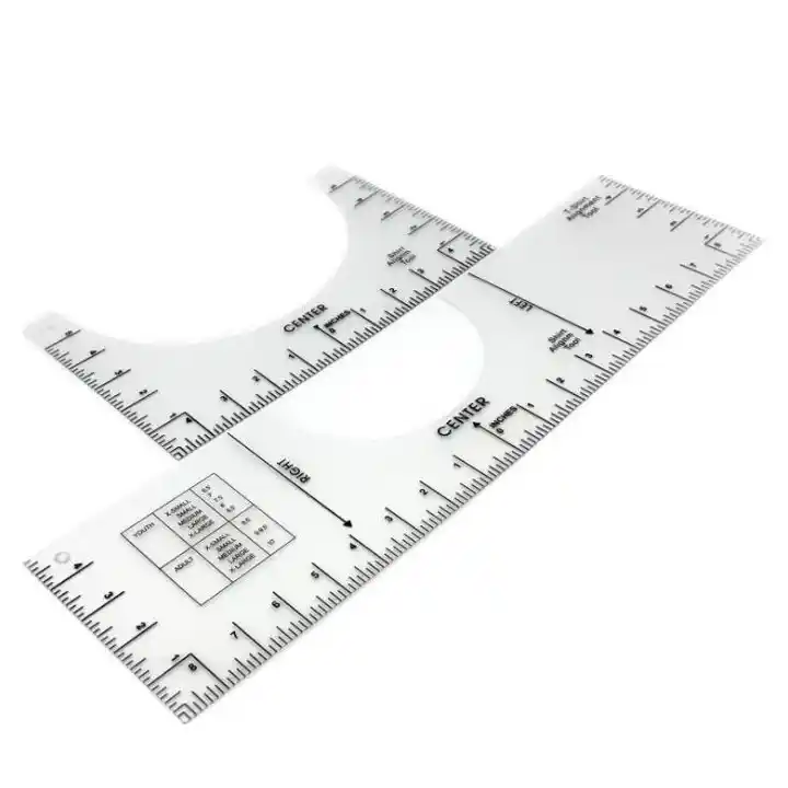 T-Shirt Rulers to Center Designs Tshirt Ruler Guide for Vinyl Placement  Transparent PVC T-Shirt Alignment Guide Ruler Tool Set