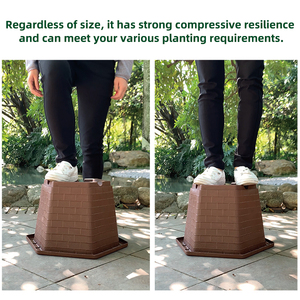 Vaso da <span class=keywords><strong>fiori</strong></span> grande in PP marrone in offerta, alta qualità per giardinaggio e paesaggistica, prodotto in Cina, con foro di drenaggio, leggero e resistente, 66-106L - Product Image 4