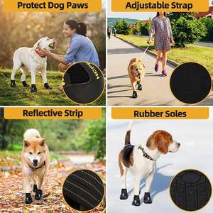 छोटे मध्यम बड़े पिल्ला बूट्स के लिए चिंतनशील पट्टियों के साथ ज़िज़पेट कुत्ते के जूते - Product Image 3