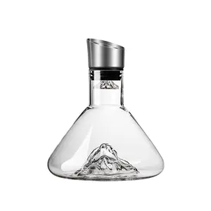 Hotel Household Creative Whiskey Decanter Crystal Glass Iceberg Decanter 304 Stainless Steel Head Glass Decanter 1500Ml