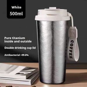 Full Titanium Coffee Mug Double Wall Vacuum <b>Insulated</b> Pure Titanium Water <b>Cup</b> Portable Leakproof Travel Tumbler for Camping - Product Image 2