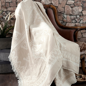 Couverture de plage géométrique turque 100% coton pestemal hammam Couleur noir/beige housses de canapé luxe - Product Image 1