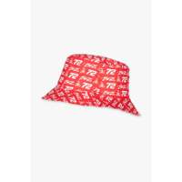 Topi Bucket Sporty Merah Harga Terjangkau untuk Grosir, Dapat Disesuaikan, Empat Musim, 100% Poliester, Jaring, Cetak Grafis, Pria