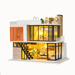 <span class=keywords><strong>IIE</strong></span> CREATE Kit de Casa de Madera 3D para Armar, Miniatura de Villa Vacacional con Piscina para Niños y Adultos - Product Image 1